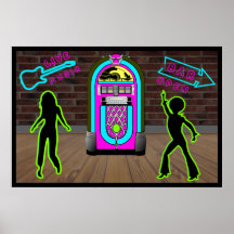 música ao vivo num bar com jukebox