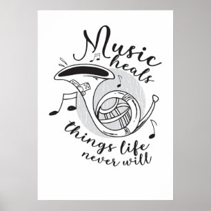 Poster Música Arte Música Cura Coisas Vida
