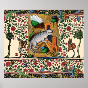 POSTER MÚSICA BESTIÁRIA MEDIEVAL ESTRANHA,ÓRGÃO DE JOGO C