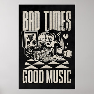 Poster Música Boa em Tempos Ruins Bauhaus Abstrato Japonê