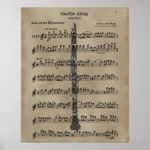 Poster Música Clarinet Sheet