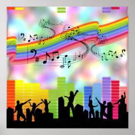 Poster Música Colorida de Festa