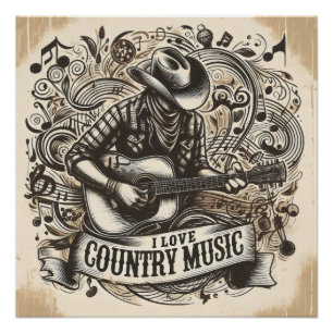Póster Música country.
