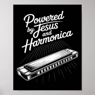 Poster Música Cristã Alimentada Por Jesus E Harmônica