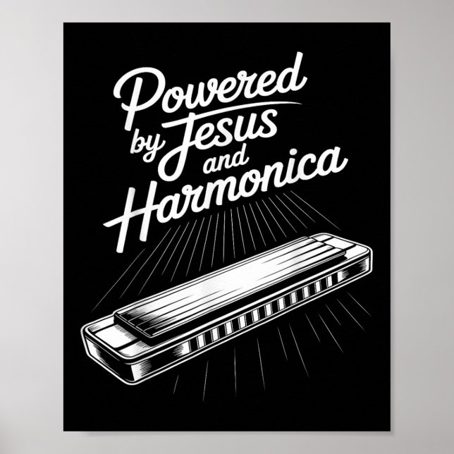 Poster Música Cristã Alimentada Por Jesus E Harmônica (Frente)