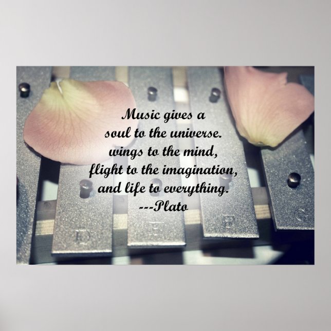 Poster Música dá almas rosa design (Frente)