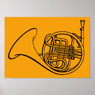 Poster Música de banda filarmónica da trompa francesa