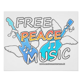 Póster Música de paz gratuita brilhante