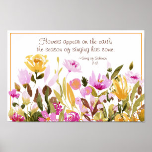 Poster Música de Salomão 2:12 Flores aparecem na Terra