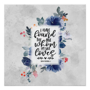 Póster Música de Salomão 3:4 Encontrei o One Floral