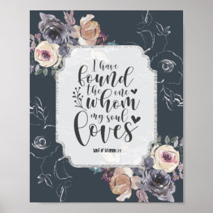 Poster Música de Salomão 3:4 Encontrei o One Floral