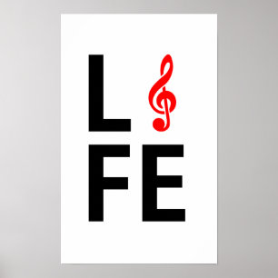 Póster Música é ilustração da vida.