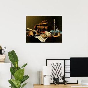 Póster Música e Literatura por William Harnett, Arte Fino