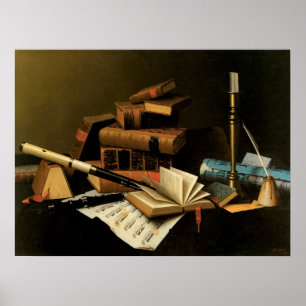 Póster Música e Literatura por William Harnett, Arte Fino