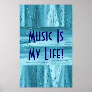 Poster Música é minha vida em Blue Chrome II