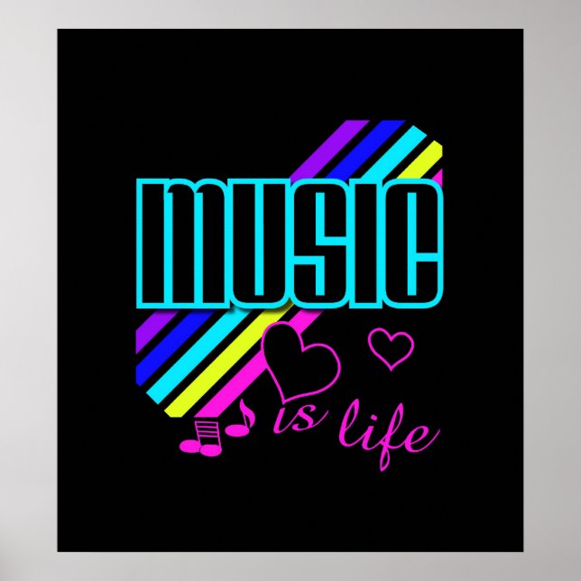 Póster Música é vida (Frente)