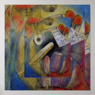 Poster Música em folha