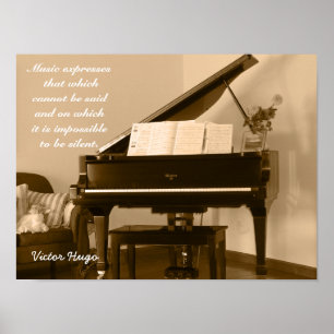 Poster Música Expressa — citação de Victor Hugo — arte im
