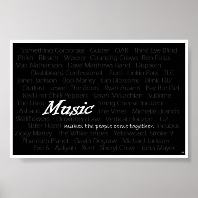 Poster Música faz as pessoas se juntarem (Frente)