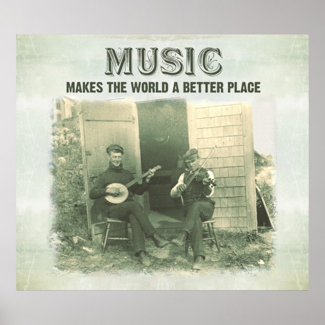Póster Música faz do mundo um lugar melhor para a foto de (Frente)