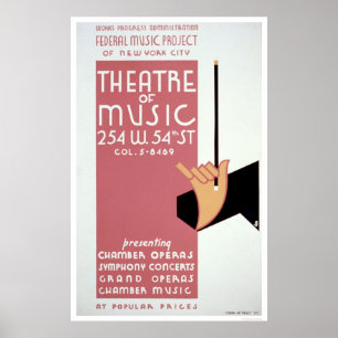 Póster Música federal New York WPA 1940