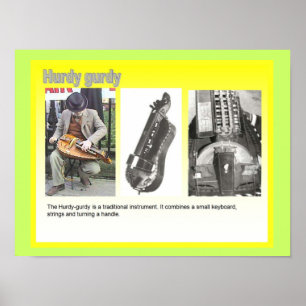 Poster Música, instrumentos, jogador "Hurdy Gurdy"