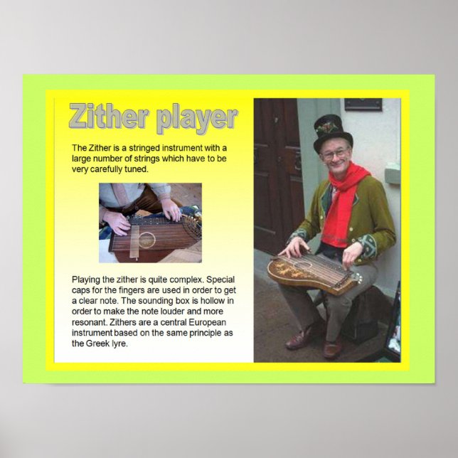 Póster Música, instrumentos, jogador Zer (Frente)