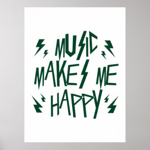 Poster Música me torna feliz