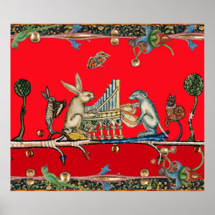 Poster MÚSICA MÉDIA BESTIAL DO FAZER,Coelho,Cachorro,Verm