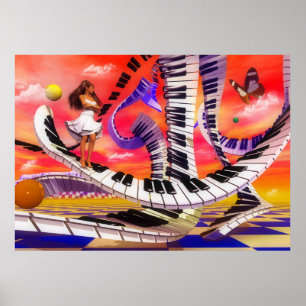 Póster música, música, instrumento, música, notas