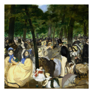Póster Música nas Tullerias Edouard Manet