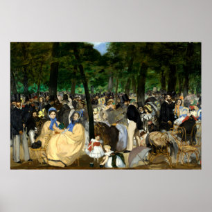 Poster Música nos Jardins das Tuilarias por Manet - Poste