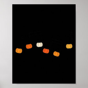 Poster Música Nota Pumpkin Fall Music Professora Hallowee