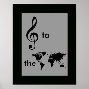 Poster música para o mundo, clave tripla