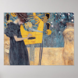 Poster Música por Gustav Klimt - Vintage