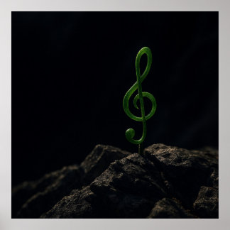 Poster Música se a vida - Treble Clef Plant em Rocky Mou