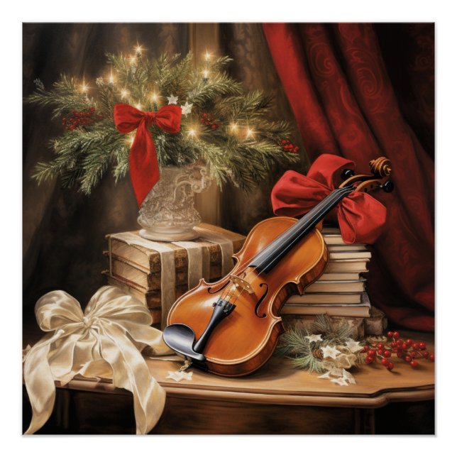 Póster Música Violina de Natal (Frente)