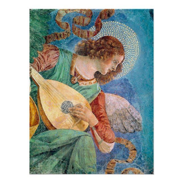 Póster Musical angel playing guitar (Frente)