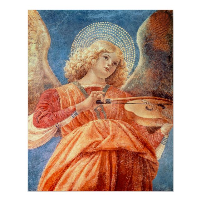 Póster Musical angel playing the violin fresco (Frente)