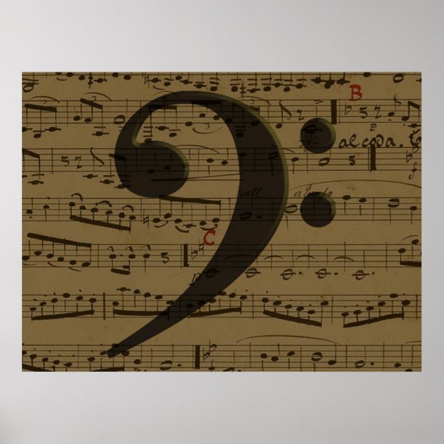 Póster Musical Bass Clef sheet (Frente)