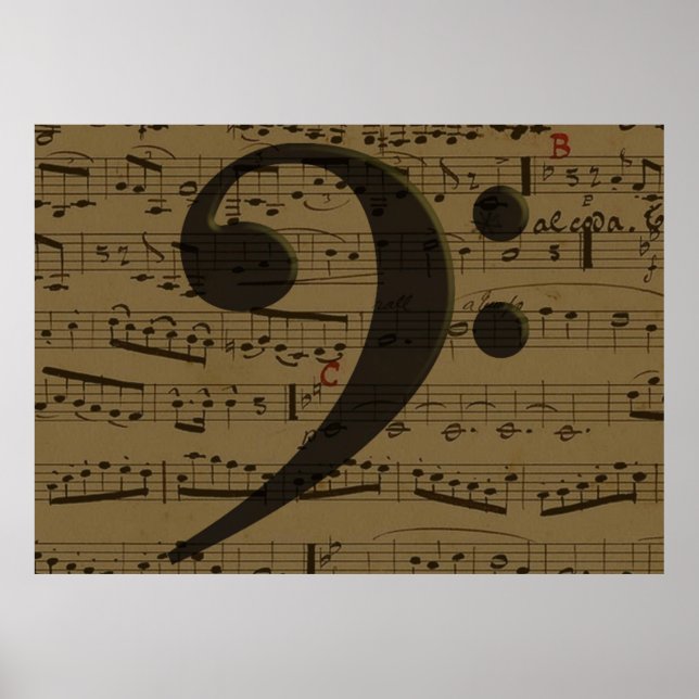Póster Musical Bass Clef sheet (Frente)