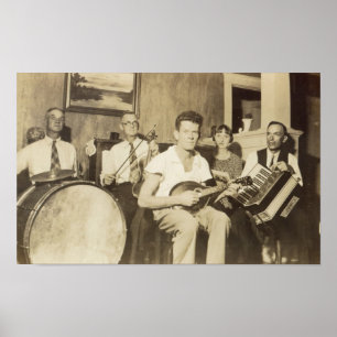 Poster musical da banda do 1920 do vintage