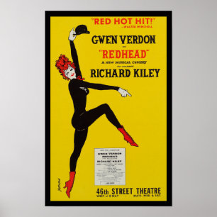 Póster Musical de Broadway do Redhead da reprodução do