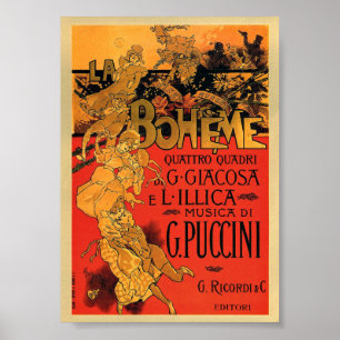 Poster Musical Vintage Art Nouveau La Boheme