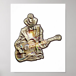 Poster Músico Blues - Sinta a música