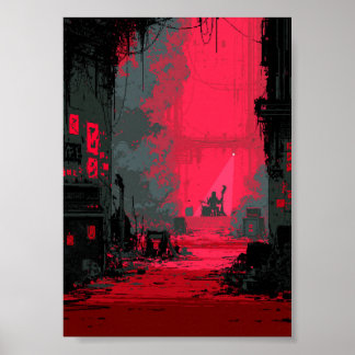 Poster Músico de Arte Pixel Retro se Apresentando