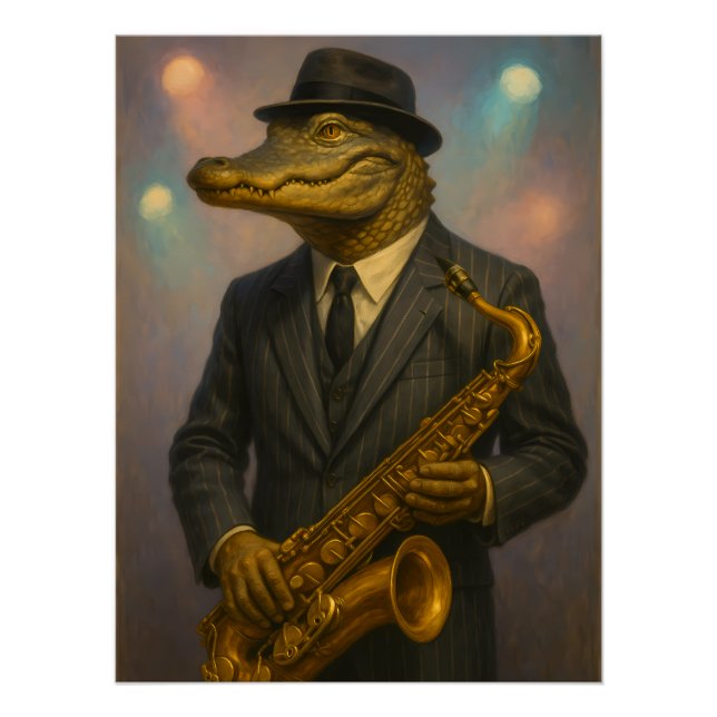 Póster Músico de jazz de Alligator (Frente)