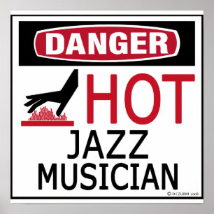 Poster Músico de jazz quente