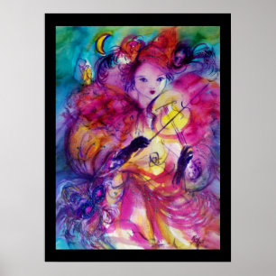 Póster Músico do Carnaval da mascarada NOITE em Figurino