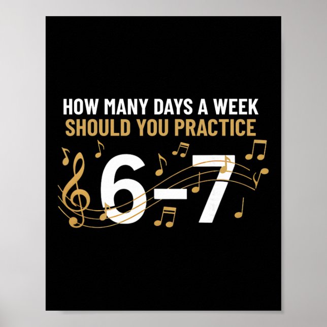 Poster Músico Engraçado 6 7 Meme Seis Sete Para Professor (Frente)